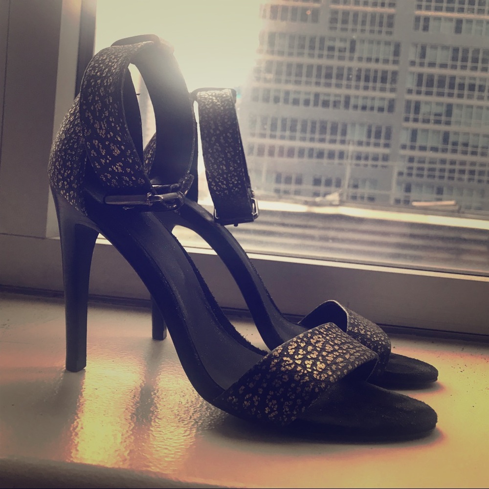 Tibi Amber Heels (Gold Multi)